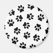 前足、犬の前足、黒い前足のパターン マグネット (正面)