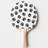 前足、犬の前足、黒い前足のパターン 卓球ラケット (正面)