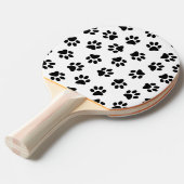 前足、犬の前足、黒い前足のパターン 卓球ラケット (正面アングル)
