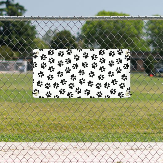 前足、犬の前足、黒い前足のパターン 横断幕 (インサイチュ)