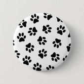 前足、犬の前足、黒い前足のパターン 缶バッジ (正面)