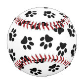 前足、犬の前足、黒い前足のパターン 野球ボール (裏面)