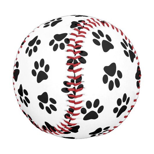 前足、犬の前足、黒い前足のパターン 野球ボール (アングル)
