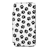 前足、犬の前足、黒い前足のパターン INCIPIO iPhoneウォレットケース (フォリオ 正面)