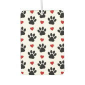 前足、犬の前足、黒い前足、赤いハート カーエアーフレッシュナー (正面)