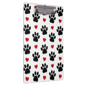 前足、犬の前足、黒い前足、赤いハート クリップボード (右)