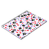 前足、犬の前足、黒い前足、赤いハート ノートブック (左側)