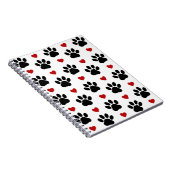 前足、犬の前足、黒い前足、赤いハート ノートブック (右側)