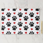 前足、犬の前足、黒い前足、赤いハート ペーパーパッド (インサイチュ)