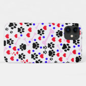 前足、犬の前足、黒い前足、赤いハート Case-Mate iPhoneケース (裏面(横))