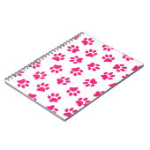 前足、犬の足、ピンクの前足のパターン ノートブック (左側)