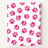 前足、犬の足、ピンクの前足のパターン ノートブック (裏面)