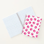 前足、犬の足、ピンクの前足のパターン ノートブック (内部)