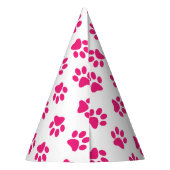 前足、犬の足、ピンクの前足のパターン パーティーハット (裏面)