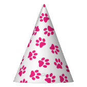 前足、犬の足、ピンクの前足のパターン パーティーハット (左)