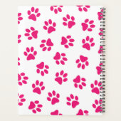 前足、犬の足、ピンクの前足のパターン プランナー手帳 (裏面)