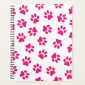 前足、犬の足、ピンクの前足のパターン プランナー手帳 (正面)