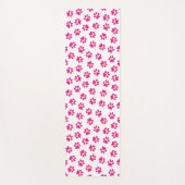 前足、犬の足、ピンクの前足のパターン ヨガマット (正面)