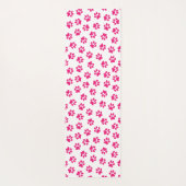 前足、犬の足、ピンクの前足のパターン ヨガマット (裏面)