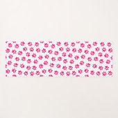 前足、犬の足、ピンクの前足のパターン ヨガマット (正面(横))