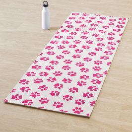 前足、犬の足、ピンクの前足のパターン ヨガマット