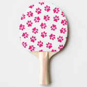 前足、犬の足、ピンクの前足のパターン 卓球ラケット (正面)
