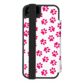 前足、犬の足、ピンクの前足のパターン INCIPIO iPhoneウォレットケース (フォリオ裏面)