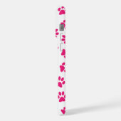 前足、犬の足、ピンクの前足のパターン iPhoneケース (左側面)