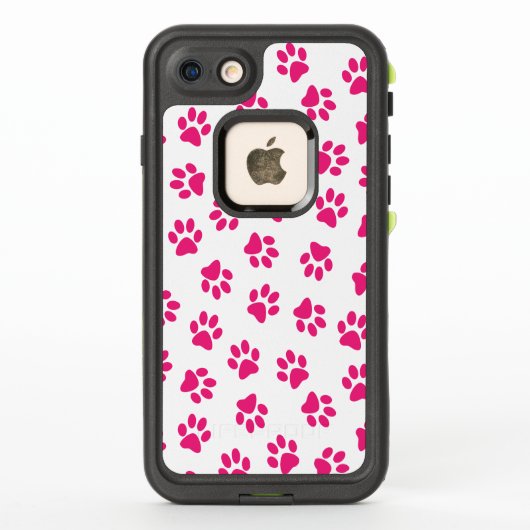 前足、犬の足、ピンクの前足のパターン LifeProof iPhoneケース (裏面)