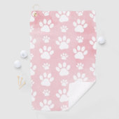 前足、白い前足、水色、ピンク ゴルフタオル (インサイチュ)