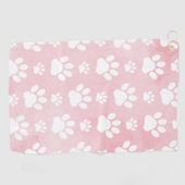 前足、白い前足、水色、ピンク ゴルフタオル (横)