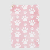 前足、白い前足、水色、ピンク ゴルフタオル (正面)