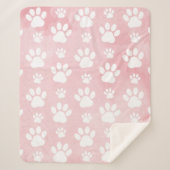 前足、白い前足、水色、ピンク シェルパブランケット (正面)