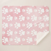 前足、白い前足、水色、ピンク シェルパブランケット (正面(横))