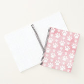 前足、白い前足、水色、ピンク ノートブック (内部)