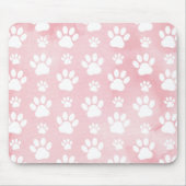 前足、白い前足、水色、ピンク マウスパッド (正面)