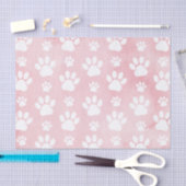 前足、白い前足、水色、ピンク 薄葉紙 (クラフト)