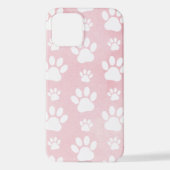 前足、白い前足、水色、ピンク iPhoneケース (裏面)