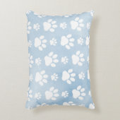 前足、白い前足、水色、青のパターン アクセントクッション (正面(垂直))