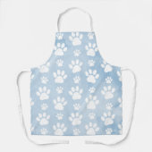 前足、白い前足、水色、青のパターン エプロン (正面)