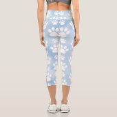 前足、白い前足、水色、青のパターン カプリレギンス (裏面)