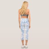 前足、白い前足、水色、青のパターン カプリレギンス (裏面)