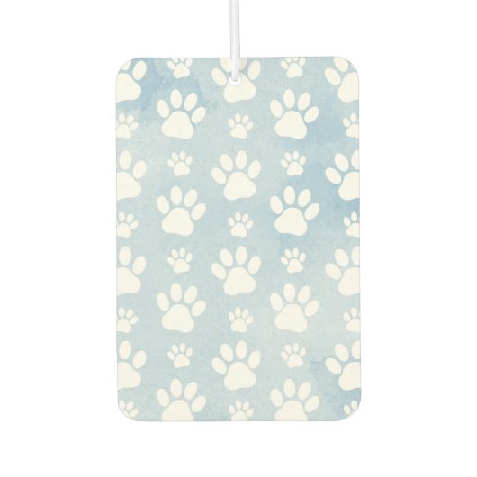 前足、白い前足、水色、青のパターン カーエアーフレッシュナー (正面)