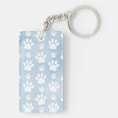前足、白い前足、水色、青のパターン キーホルダー (裏面)