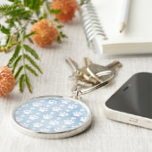 前足、白い前足、水色、青のパターン キーホルダー (側面)