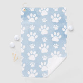 前足、白い前足、水色、青のパターン ゴルフタオル (インサイチュ)