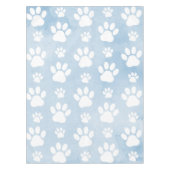 前足、白い前足、水色、青のパターン テーブルクロス (正面)