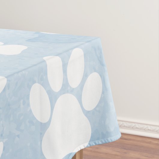 前足、白い前足、水色、青のパターン テーブルクロス (インサイチュ)
