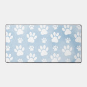 前足、白い前足、水色、青のパターン デスクマット (正面)