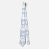 前足、白い前足、水色、青のパターン ネクタイ (正面)